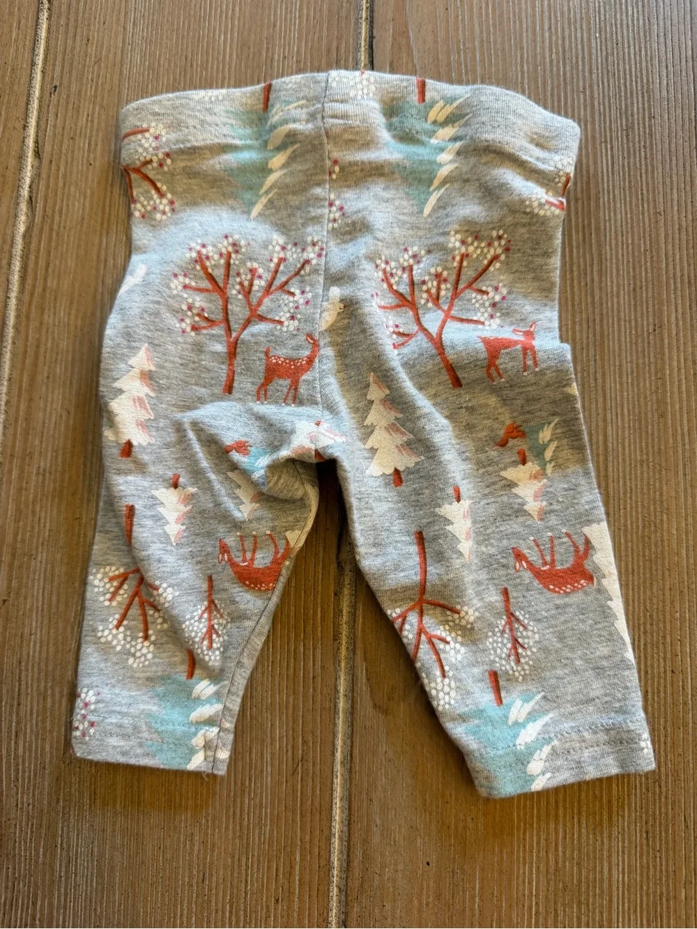 Carter's Gray Leggings with Orange Deer & Teal Trees